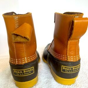 LL Bean Mens  8 M Duck Boots Zip Up Shearling Lined Waterproof Leather Boots